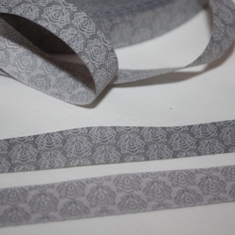 Webband Donna Fiona grau grey Blumen