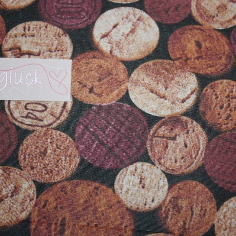 beschichtete Baumwolle Weinkorken rot natur