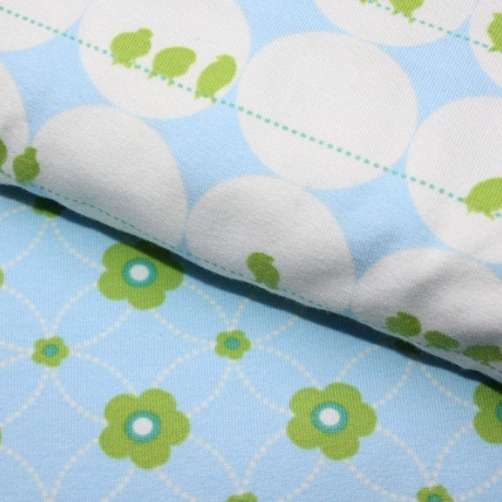 95 cm Jersey Blomma blue lillestoff Blumen blau 