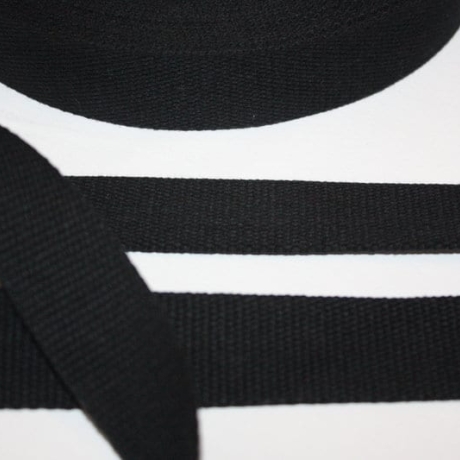 Gurtband Baumwolle 30 mm schwarz Baumwoll-Gurtband