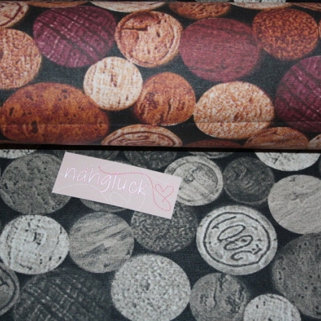 beschichtete Baumwolle Weinkorken rot natur