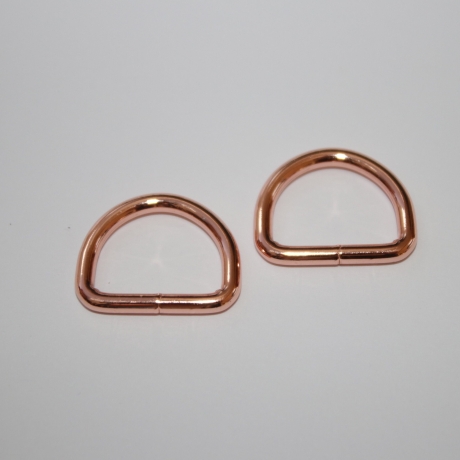 D-Ring 16 mm rosegold  2 Stück kupferrot glänzend