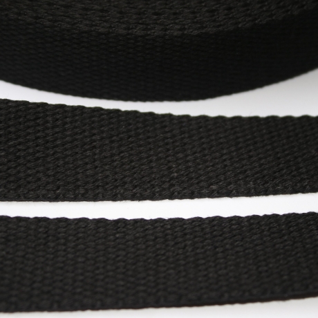 Gurtband Baumwolle 25 mm schwarz