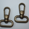 SALE %% 2x Karabinerhaken 20 mm altmessing bronze