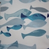 beschichtete Baumwolle Fische blau blau blau