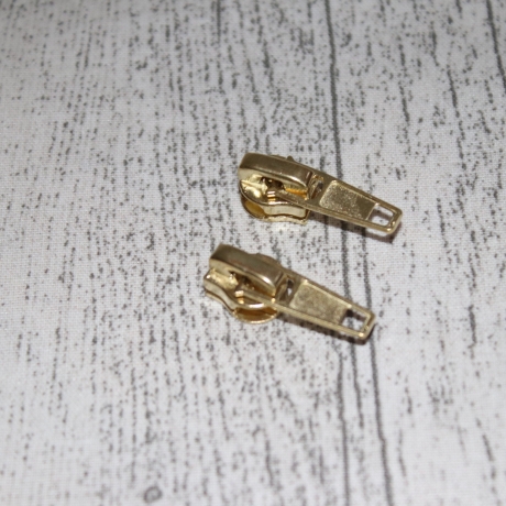 7x Zipper gold Schieber Autolock 5mm Reißverschluss LETZTEN