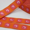 Webband Woodpecker Flowers orange Retro Blumen Retroblumen