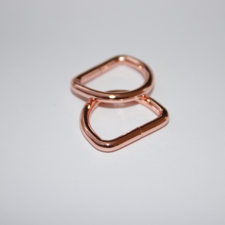 D-Ring 16 mm rosegold  2 Stück kupferrot glänzend