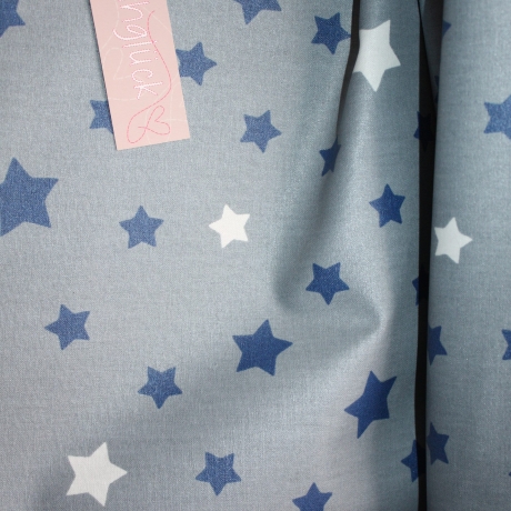 beschichtete Baumwolle Sterne grau dunkelblau blau Stern
