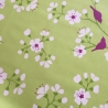 beschichtete Baumwolle Kirschblüte grün Vögel