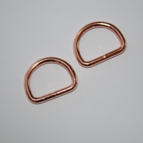 D-Ring 20 mm rosegold 2 Stück kupferrot glänzend