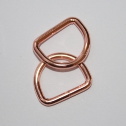 4 St. D-Ring 16 mm rosegold kupferrot glänzend RE