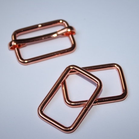 Schieber 25 mm rosegold Gurtbandversteller kupferrot glänzend