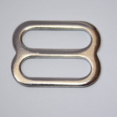 6x Schieber 25 mm silber flach Gurtversteller Stahl