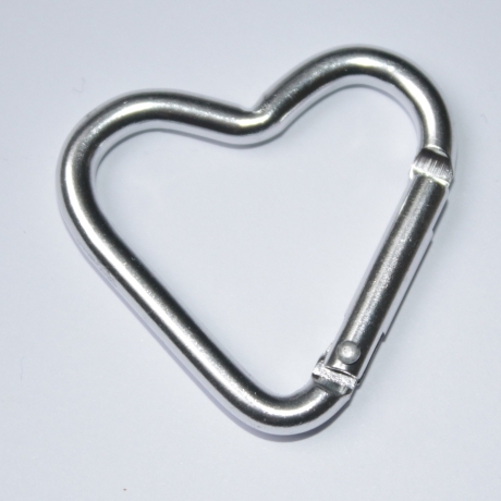 Karabiner Herz silber Karabinerhaken Aluminium Herzform