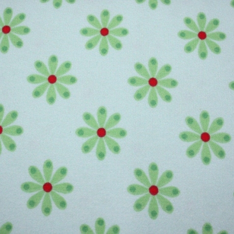 60 cm Jersey Bellis lillestoff Blumen Bio hellblau grün 