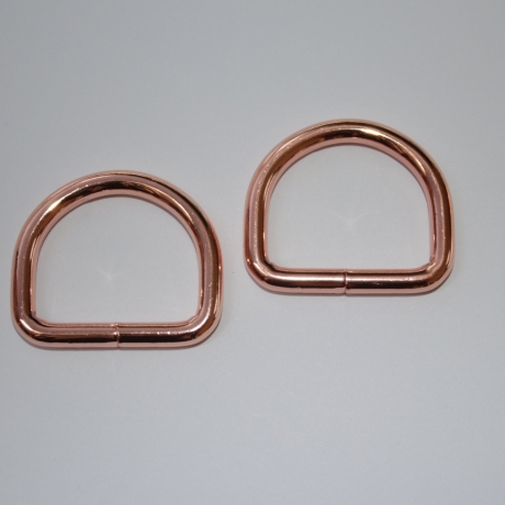 D-Ringe 25 mm rosegold 2 Stück D-Ring kupferrot