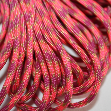 Paracord Schnur 3farbig vulkan koralle fuchsia Kordel