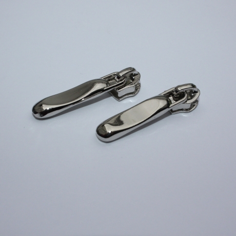 2x Zipper silber formschön Schieber für 5 mm Spirale