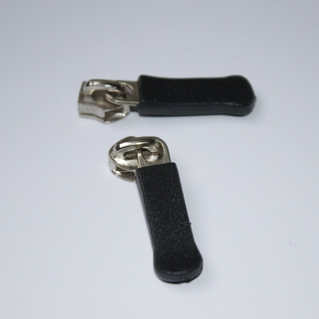 Zipper silber mit Griffgummi 2 Stück Schieber 5mm Spirale RESTme