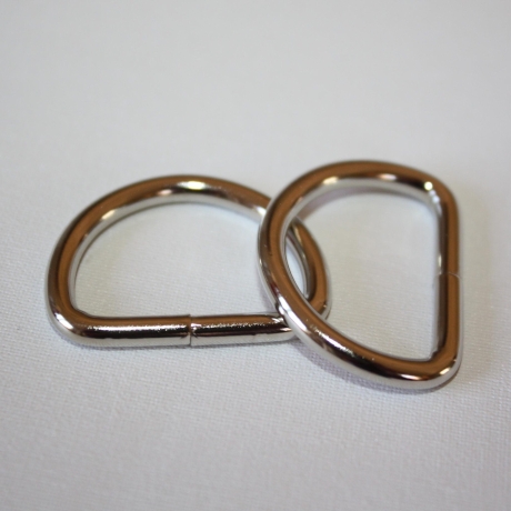D-Ring 25 mm silber 2 Stück Stahl D-Ringe