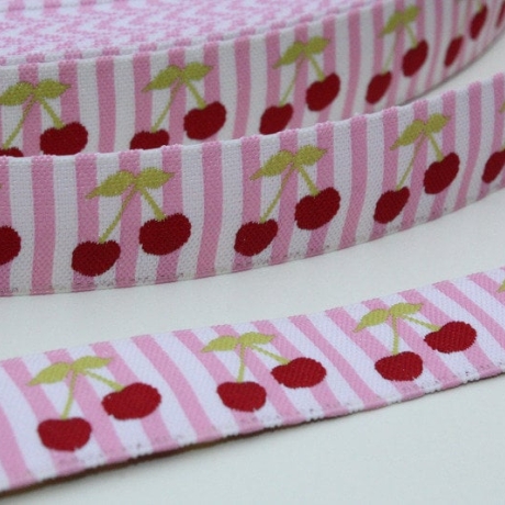 Webband Kirschen rosa Franca Tack REST 2,85m 