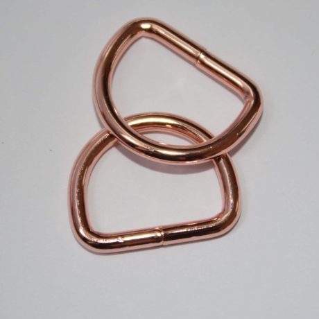 D-Ring 20 mm rosegold 2 Stück kupferrot glänzend