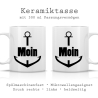 Tasse bedruckt mit Motiv Anker Moin *spülmaschinengeeignet*