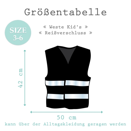 Warnweste / Sicherheitsweste für Kinder mit Reißverschluss