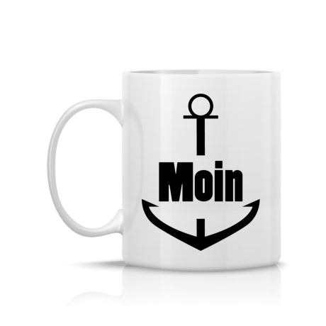 Tasse bedruckt mit Motiv Anker Moin *spülmaschinengeeignet*