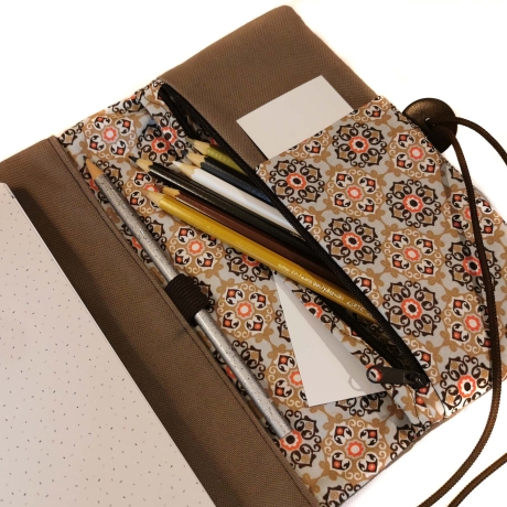 Organizer Canvas taube - Kalenderhülle mit Federmäppchen