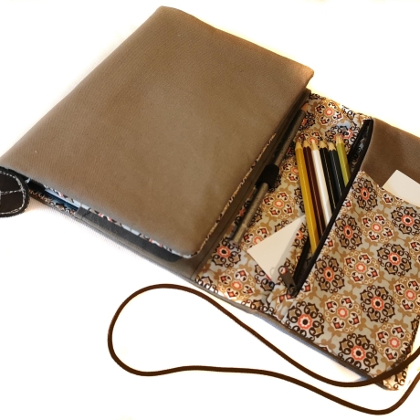 Organizer Canvas taube - Kalenderhülle mit Federmäppchen