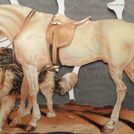 Glanzbilder Poesiebillder Nostalgie Pferde , 7136