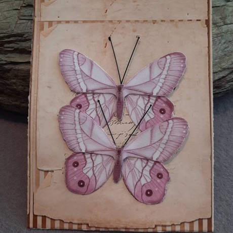 2 Deko  Schmetterlinge, am Draht , ca. 63 mm, verschiedene Farben