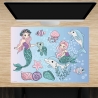 Schreibtischunterlage – Meerjungfrauen unter Wasser – 70 x 50 cm – Schreibunterlage aus erstklassigem Premium Vinyl – Made in Germany