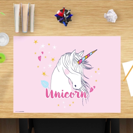 Schreibtischunterlage – Unicorn – 60 x 40 cm – Schreibunterlage für Kinder aus erstklassigem Premium Vinyl – Made in Germany