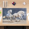 Schreibtischunterlage Kinder – Galoppierende Pferde-Schimmel weiß – 60 x 40 cm – Schreibunterlage abwischbar aus Vinyl – Made in Germany