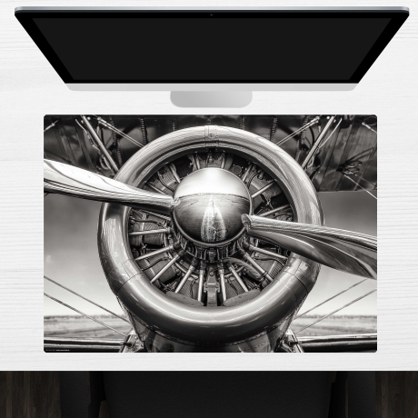 Schreibtischunterlage – Flugzeug Propeller – 70 x 50 cm – Schreibunterlage aus erstklassigem Premium Vinyl – Made in Germany