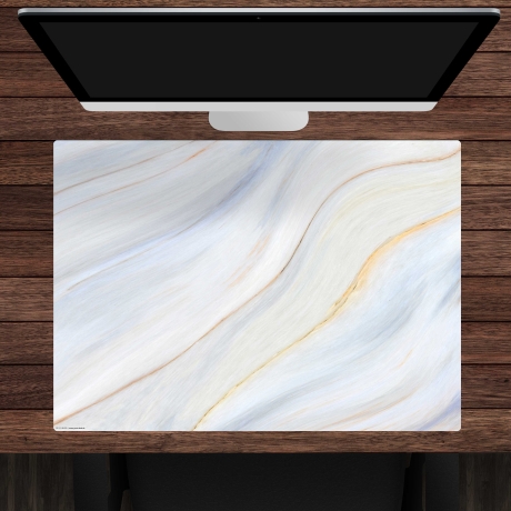 Schreibtischunterlage – Cremefarbener Marmor – 70 x 50 cm – Schreibunterlage aus erstklassigem Premium Vinyl – Made in Germany