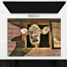Schreibtischunterlage – Neugierige Kuh – 70 x 50 cm – Schreibunterlage aus erstklassigem Premium Vinyl – Made in Germany