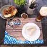 Tischset aus Papier „Bayerisches Herz mit Edelweiß“