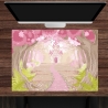 Schreibtischunterlage – Märchenschloss im rosa Zauberwald – 70 x 50 cm – Schreibunterlage aus erstklassigem Premium Vinyl – Made in Germany