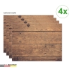 Tischsets I Platzsets abwaschbar - Holzoptik braun - aus Premium Vinyl - 4 Stück - 44 x 32 cm - rutschfeste Tischdekoration Made in Germany