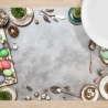 Tischset - Platzset für Ostern Wachteleiern und Vintage-Gedeck 12 Stück 44x32 cm Tischdekoration aus Spezial-Papier in Aufbewahrungsmappe