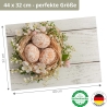 12 Tischsets - Osternest mit verzierten Ostereiern - aus extra dickem Naturpapier - Hergestellt in Deutschland