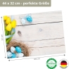 12 Tischsets - Ostereiernest mit Tulpen - aus extra dickem Naturpapier - Hergestellt in Deutschland