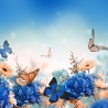 Schreibtischunterlage –  Frühlingswiese mit Schmetterling – 60 x 40 cm – Schreibunterlage für Erwachsene aus Premium Vinyl – Made in Germany