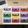 Schreibtischunterlage – Bunte Kassette – 60 x 40 cm – Schreibunterlage für Kinder aus erstklassigem Premium Vinyl – Made in Germany