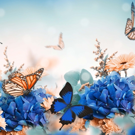 Schreibtischunterlage XXL – Frühlingswiese mit Schmetterling – 100 x 50 cm – Schreibunterlage für Kinder aus erstklassigem Premium Vinyl