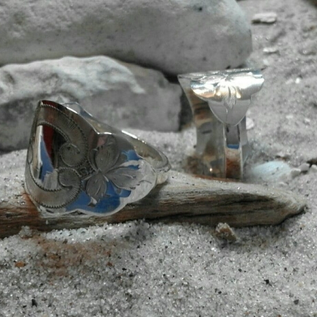 Besteckschmuck Ring in Silber, Ostfriesenmuster
